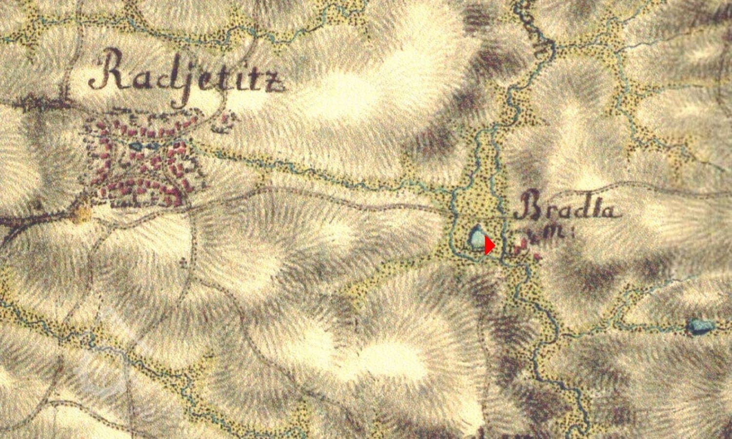 Historický mapový výřez lokality Prádlo číslo 1